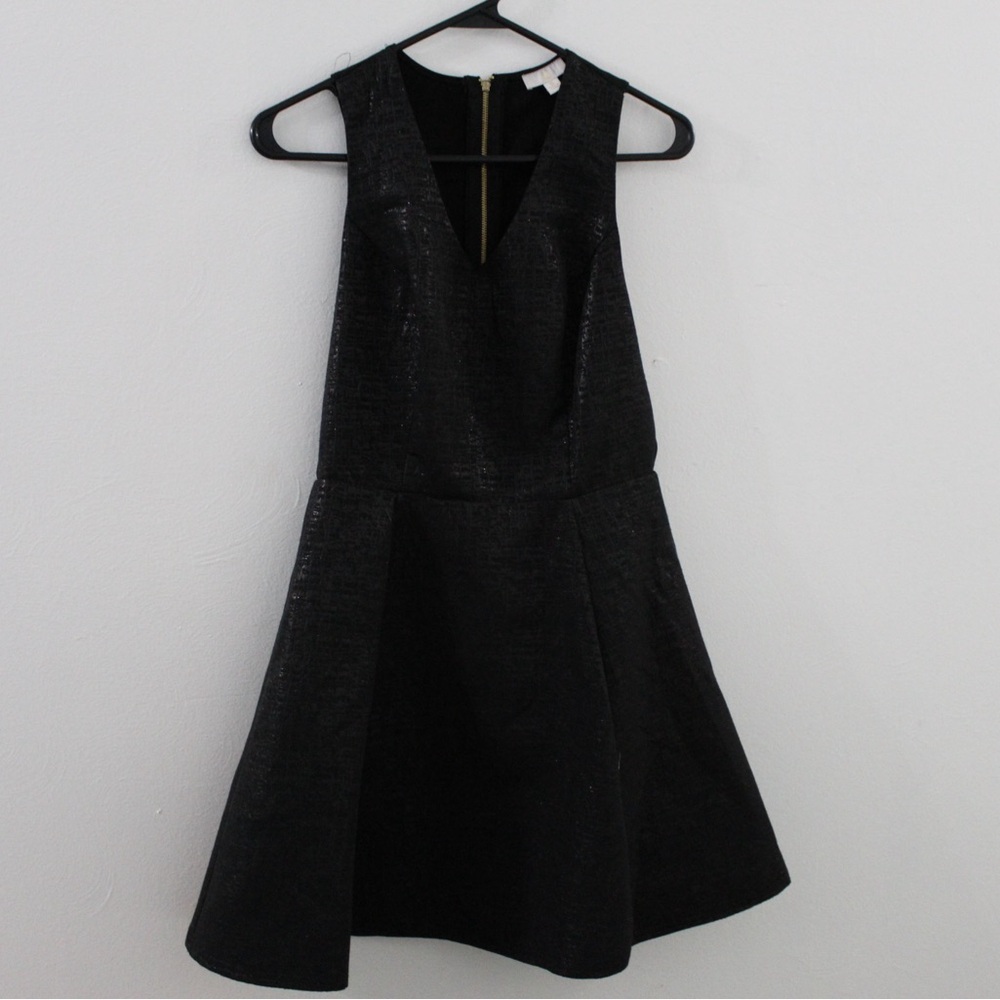 Charming Charlie Black Textured Mini Dress